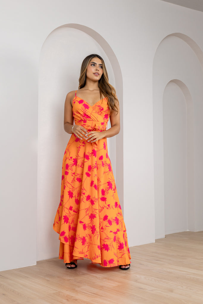 VESTIDO MARGARITA NARANJA