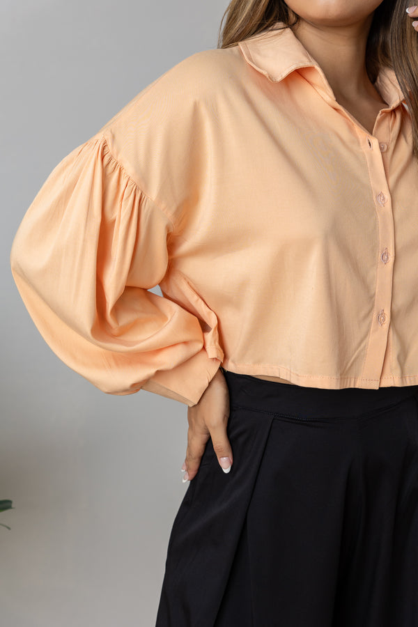 camisa crop top naranja