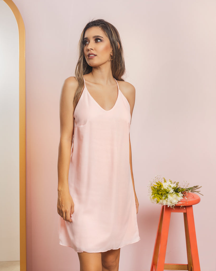 Vestido store basico rosa